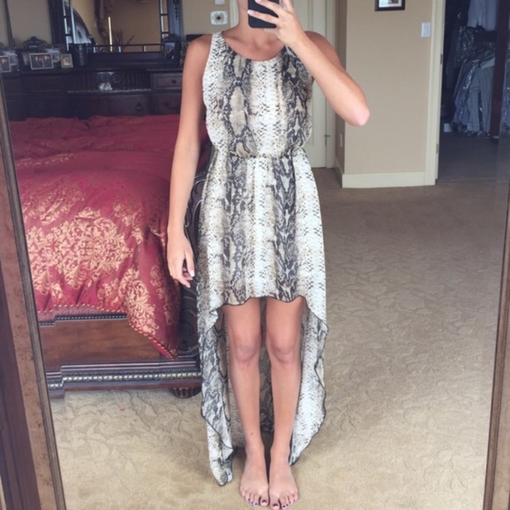 Andrée High Low Snakeskin Maxi Dress - Picture 1 of 8